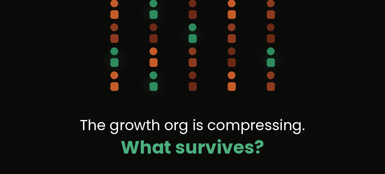 The growth org is compressing. What survives?